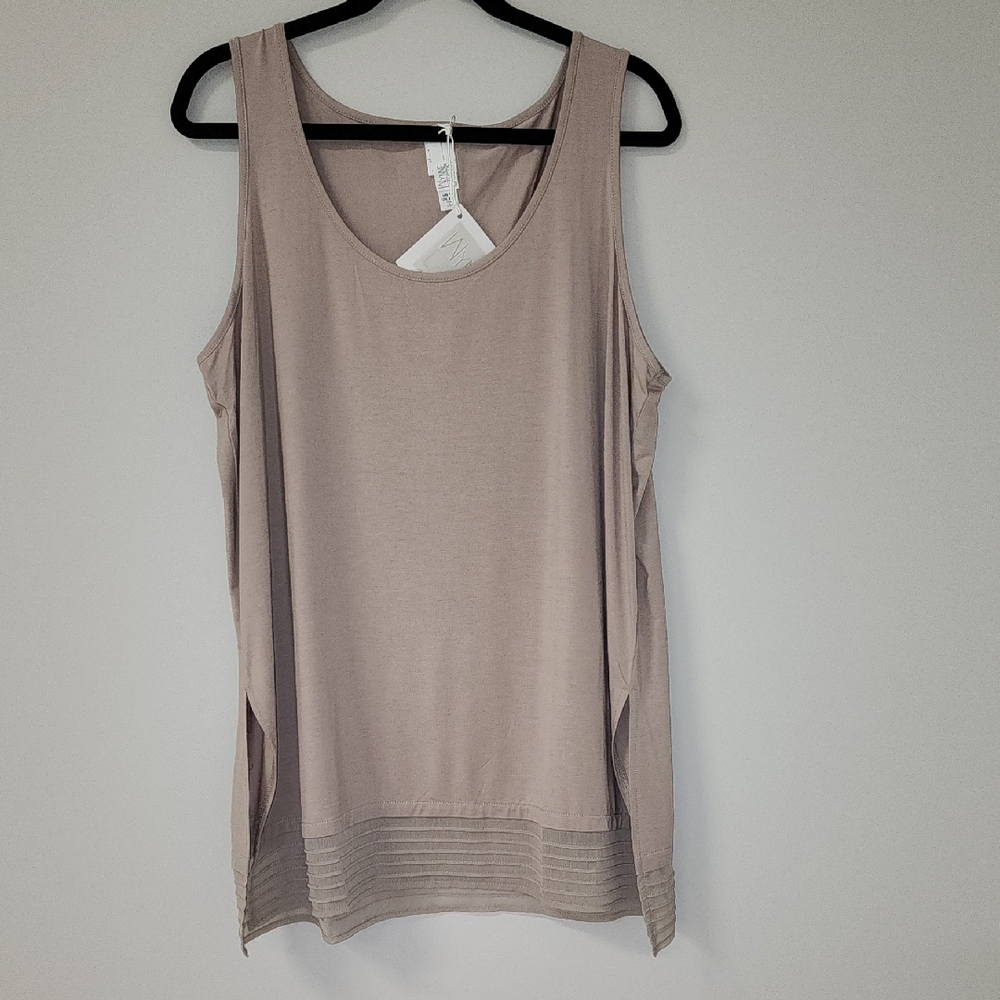 Wynne Layers Sleeveless Top Tan 1X